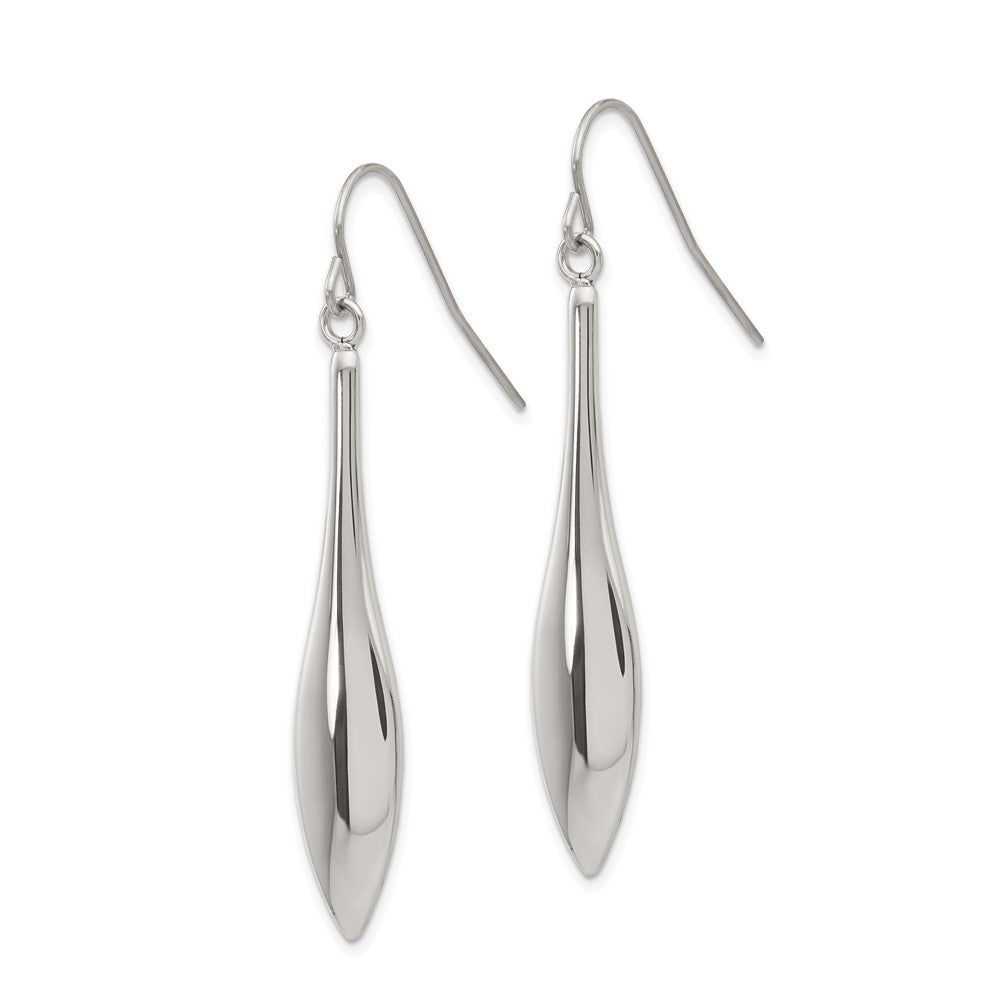 Chisel Stainless Steel Polished Dangle Shepherd Hook Earrings