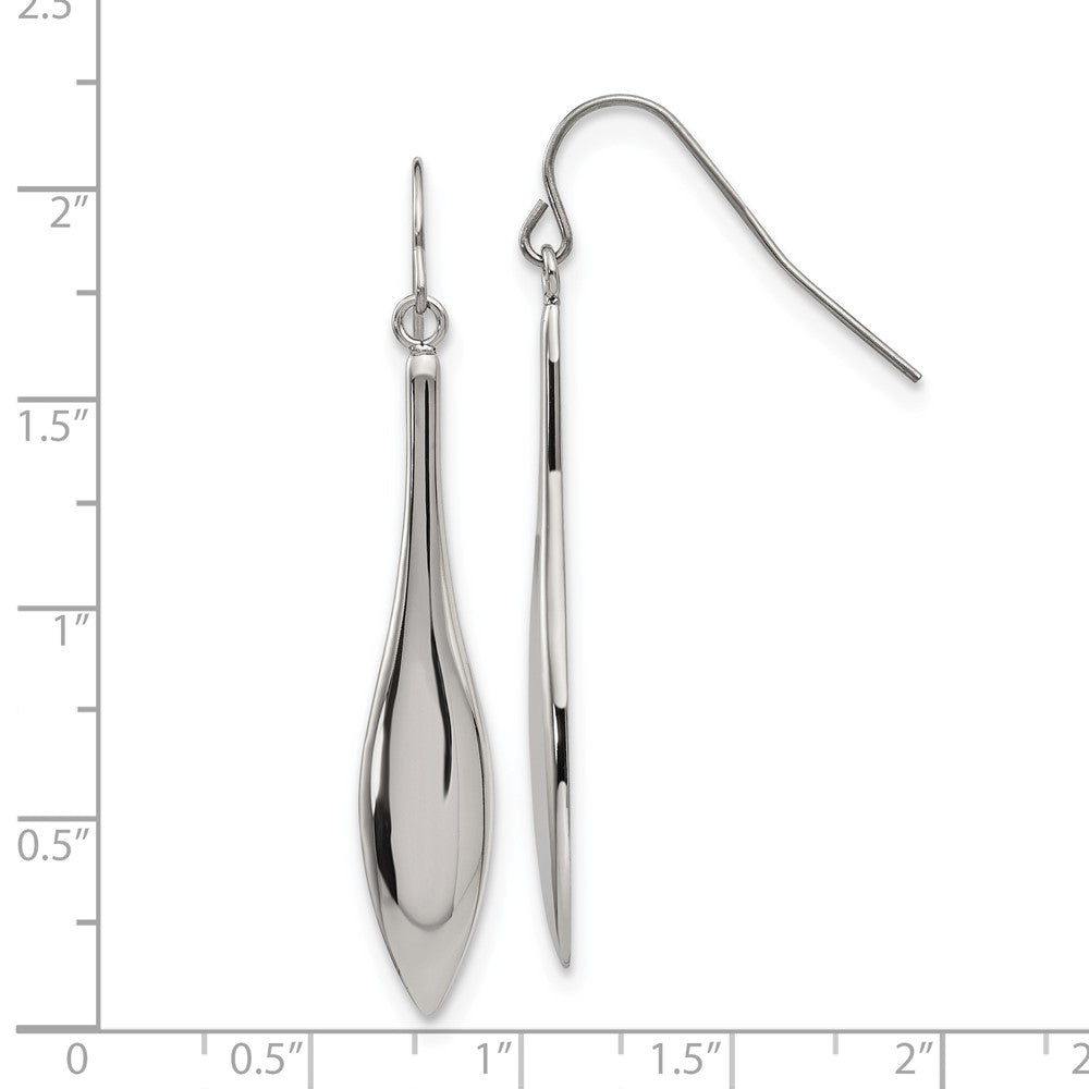 Chisel Stainless Steel Polished Dangle Shepherd Hook Earrings