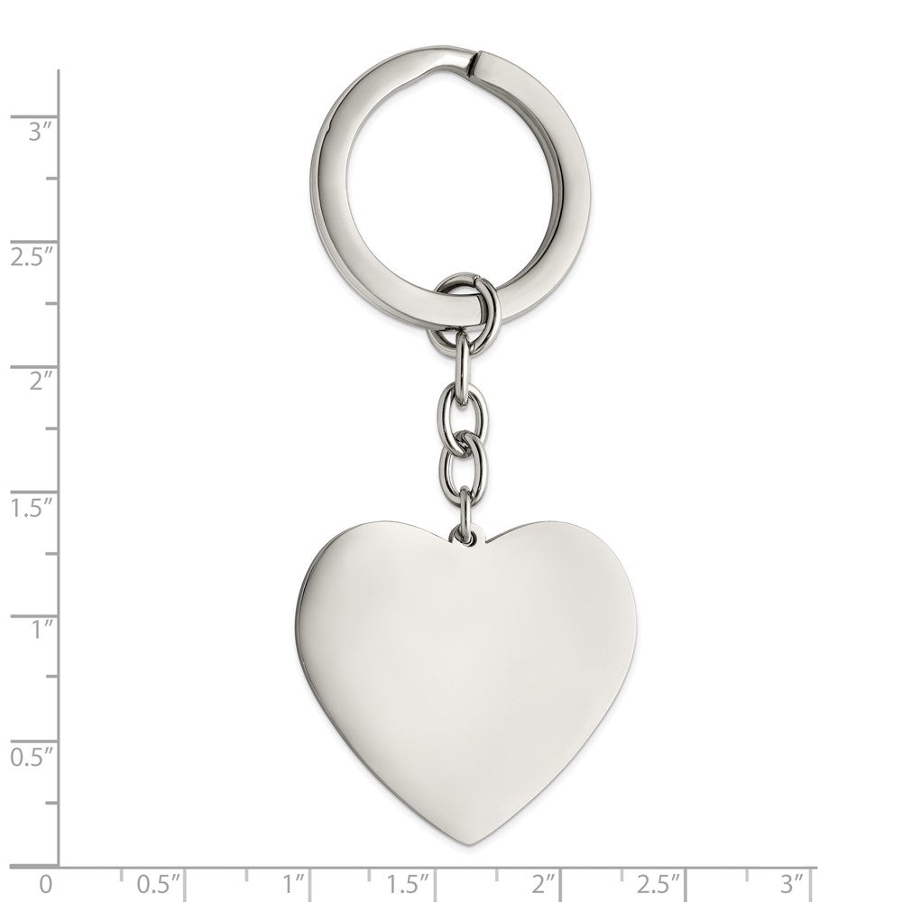 Chisel Stainless Steel Polished Heart Key Ring
