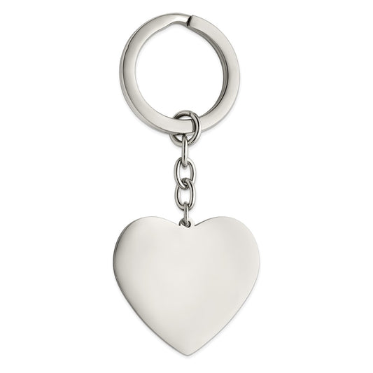 Chisel Stainless Steel Polished Heart Key Ring