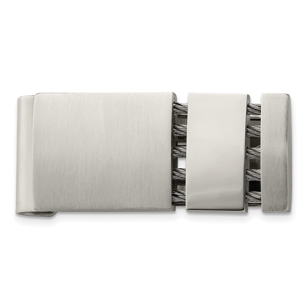 Chisel Stainless Steel Brushed and Polished with Cable Money Clip