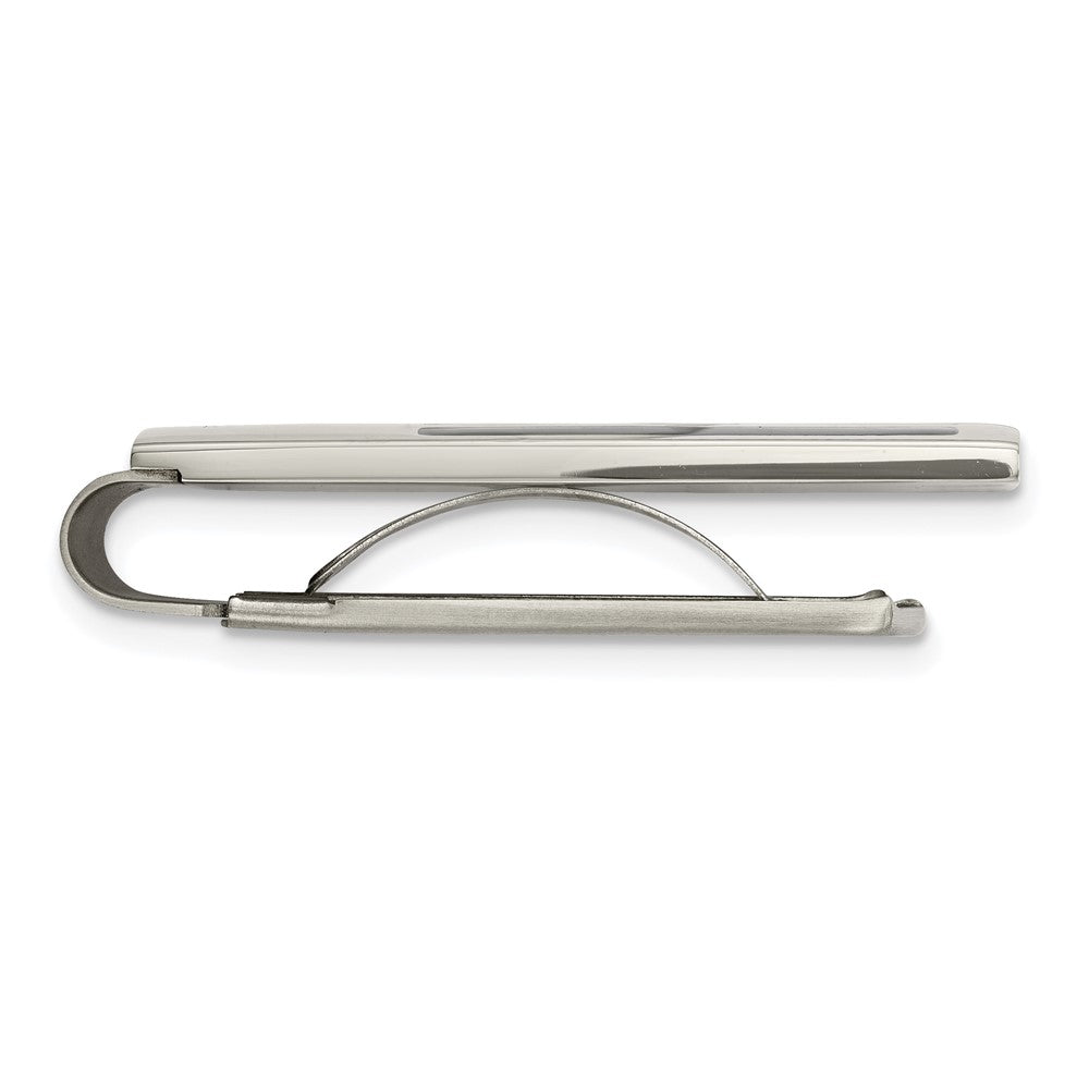 Chisel Stainless Steel Polished Black Enamel Money Clip