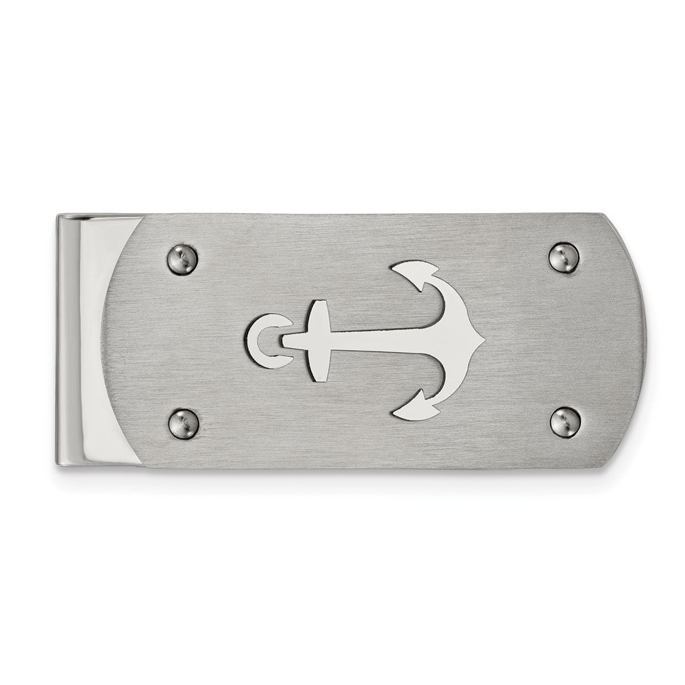 Chisel Stainless Steel Brushed and Polished Anchor Money Clip