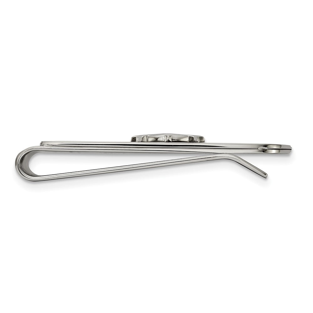 Chisel Stainless Steel Brushed and Polished Black IP-plated Compass Money Clip