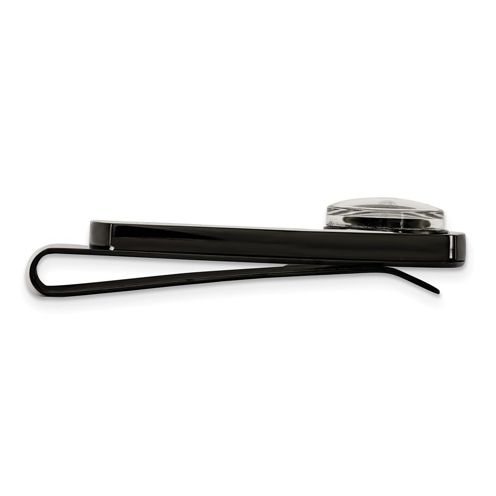 Chisel Stainless Steel Polished Black IP-plated Functional Compass Money Clip
