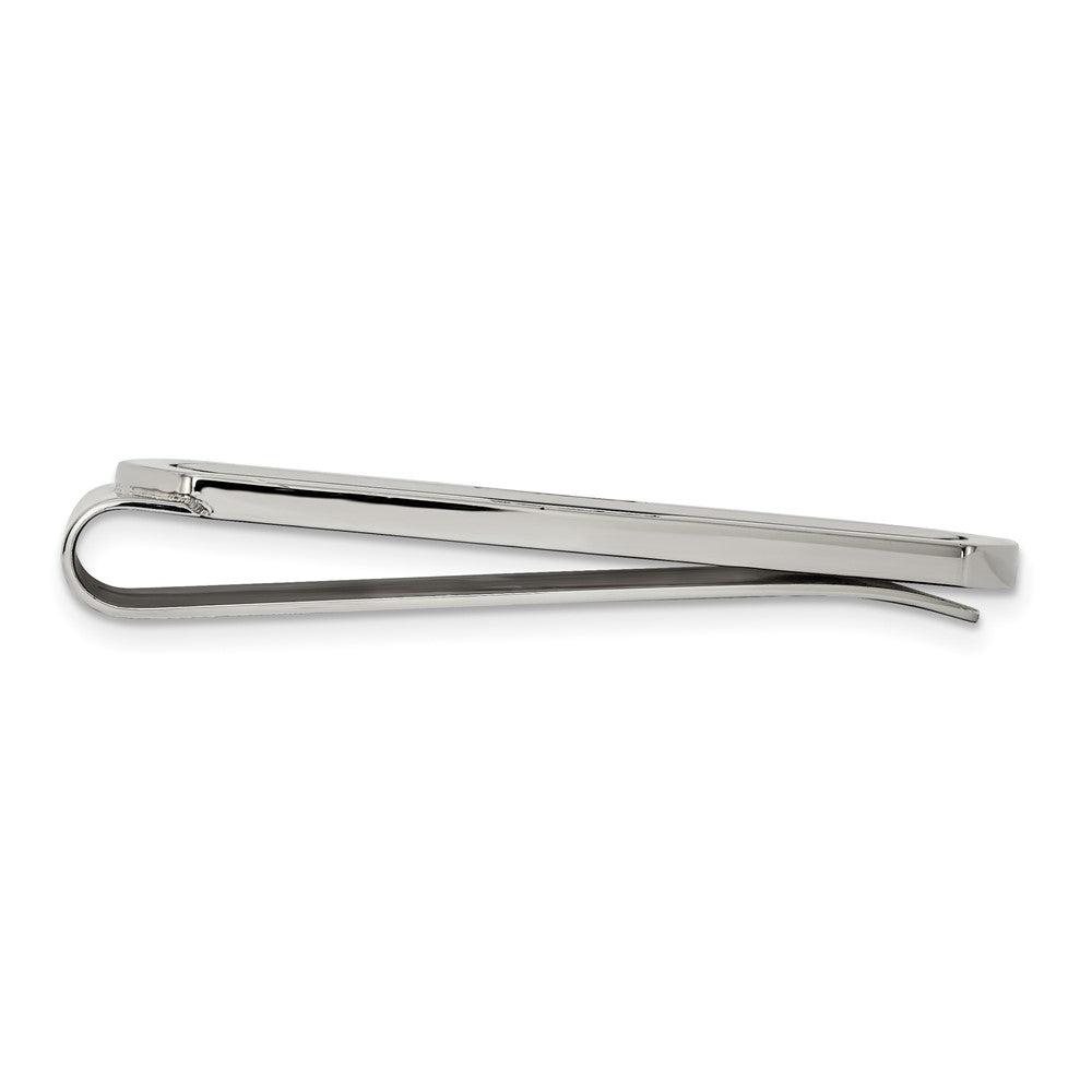 Chisel Stainless Steel Brushed and Polished Black IP-plated with Black CZ Money Clip
