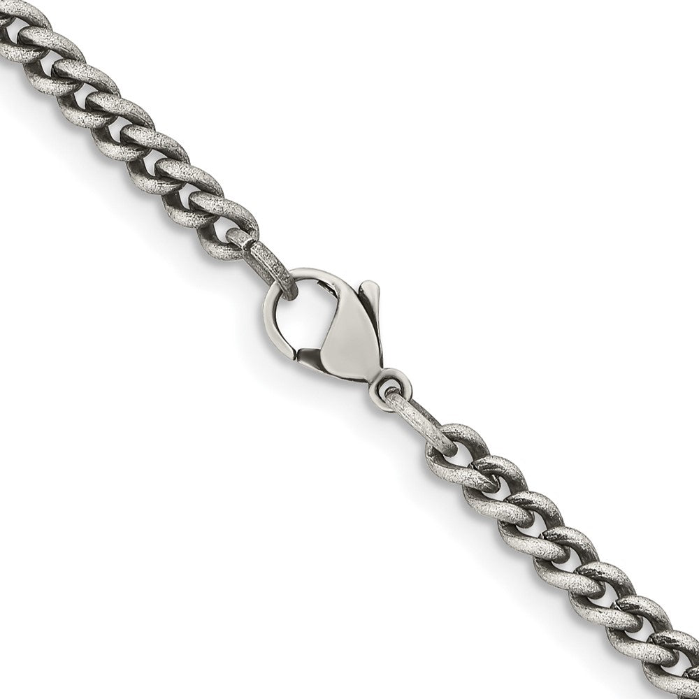 Chisel Stainless Steel Antiqued 4mm 22 inch Round Curb Chain