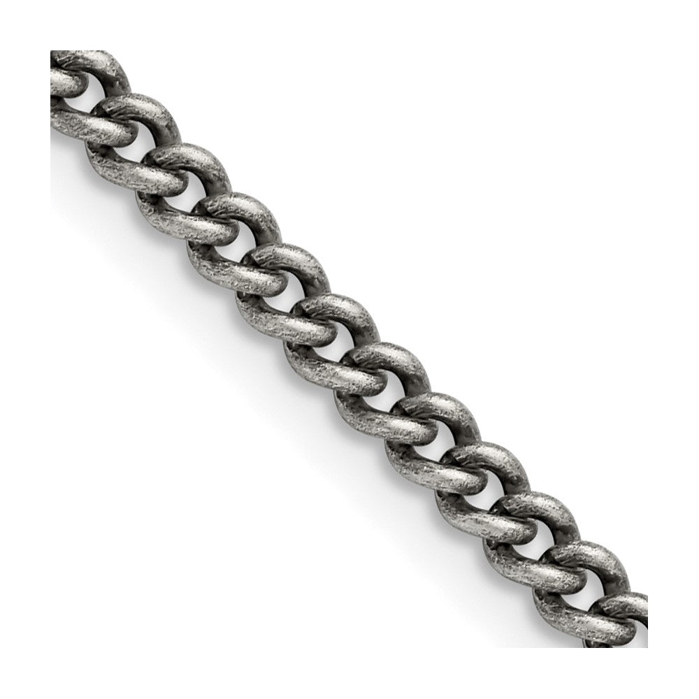 Chisel Stainless Steel Antiqued 4mm 24 inch Round Curb Chain