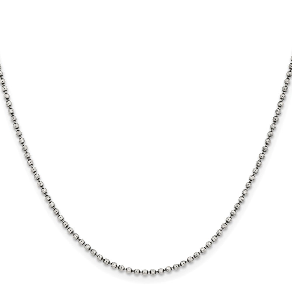 Chisel Stainless Steel Antiqued 2mm 24 inch Beaded Ball Chain