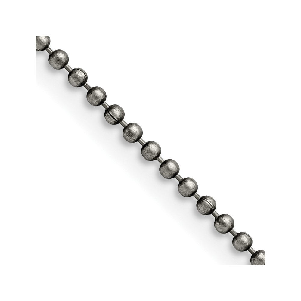 Chisel Stainless Steel Antiqued 2mm 24 inch Beaded Ball Chain