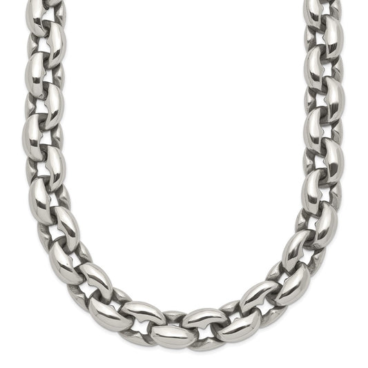 Chisel Stainless Steel Polished 24 inch Oval Link Necklace