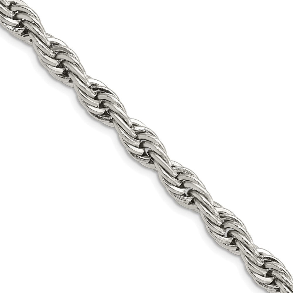 Chisel Stainless Steel Polished 7mm 18 inch Rope Chain