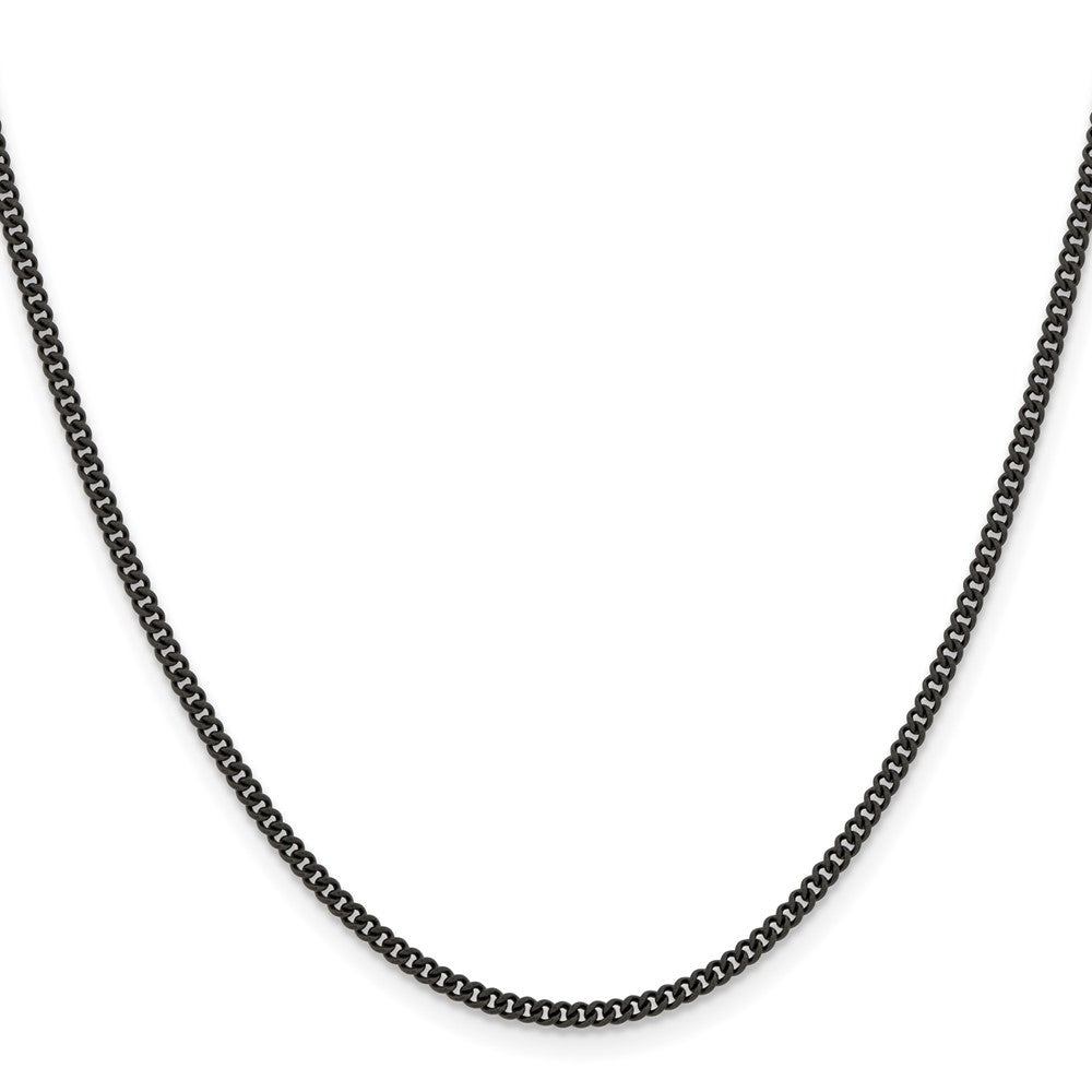 Chisel Stainless Steel Polished Black IP-plated 2.25mm 30 inch Round Curb Chain