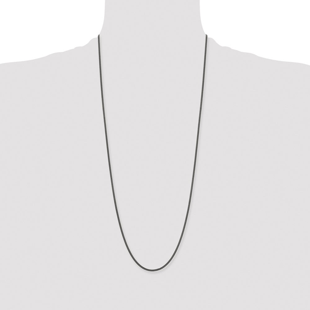 Chisel Stainless Steel Polished Black IP-plated 2.25mm 30 inch Round Curb Chain