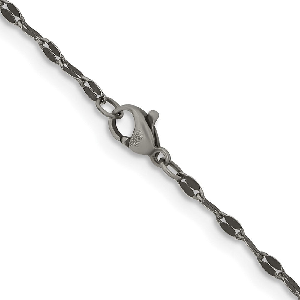 Chisel Stainless Steel Oxidized 2.5mm 18 inch Fancy Chain