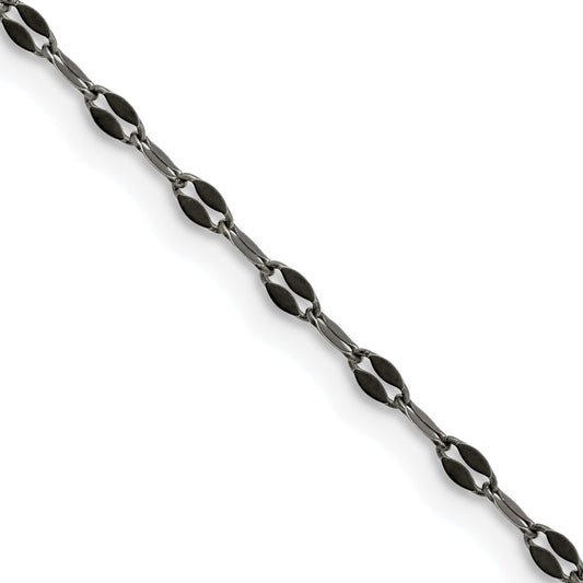 Chisel Stainless Steel Oxidized 2.5mm 22 inch Fancy Chain