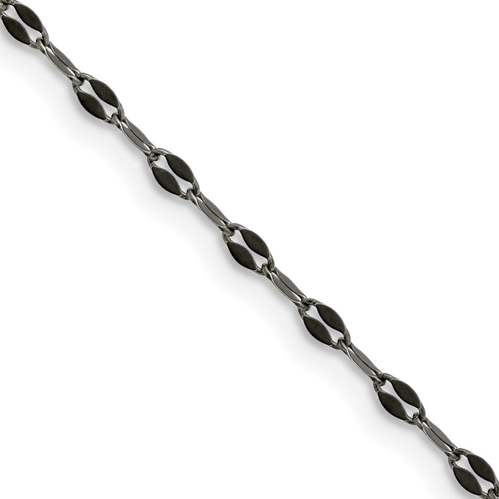 Chisel Stainless Steel Oxidized 2.5mm 18 inch Fancy Chain