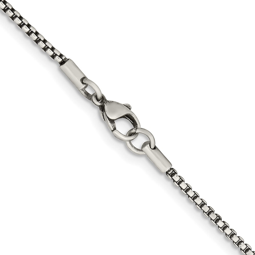 Chisel Stainless Steel Antiqued 2.25mm 20 inch Box Chain