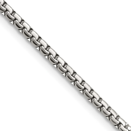 Chisel Stainless Steel Polished 2.5mm 20 inch Fancy Box Chain