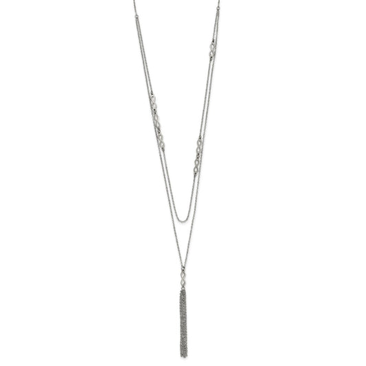 Chisel Stainless Steel Polished Infinity Multi Strand 28 inch with a 2 inch Extension Necklace