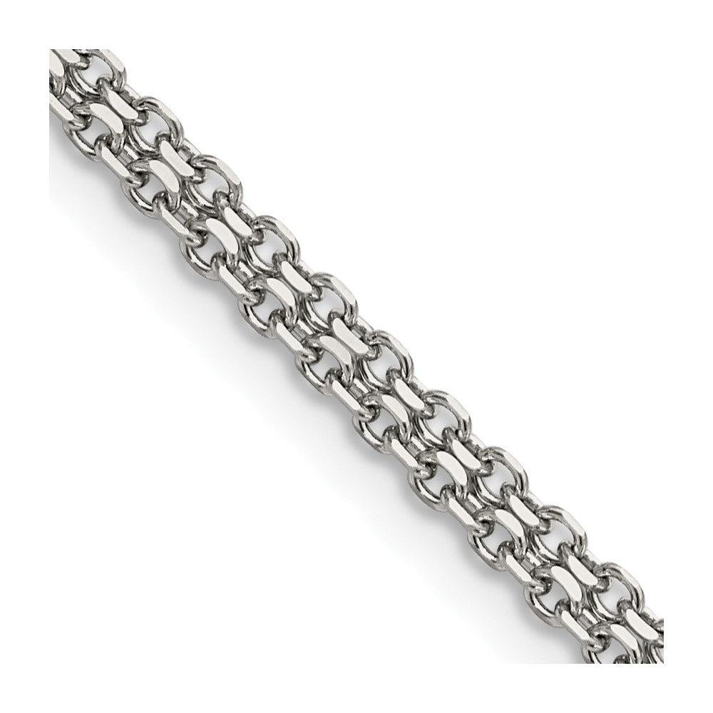Chisel Stainless Steel Polished 3.1mm 18 inch Bismark Chain