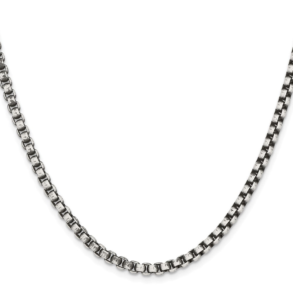 Chisel Stainless Steel Antiqued and Polished 3.9mm 30 inch Rounded Box Chain