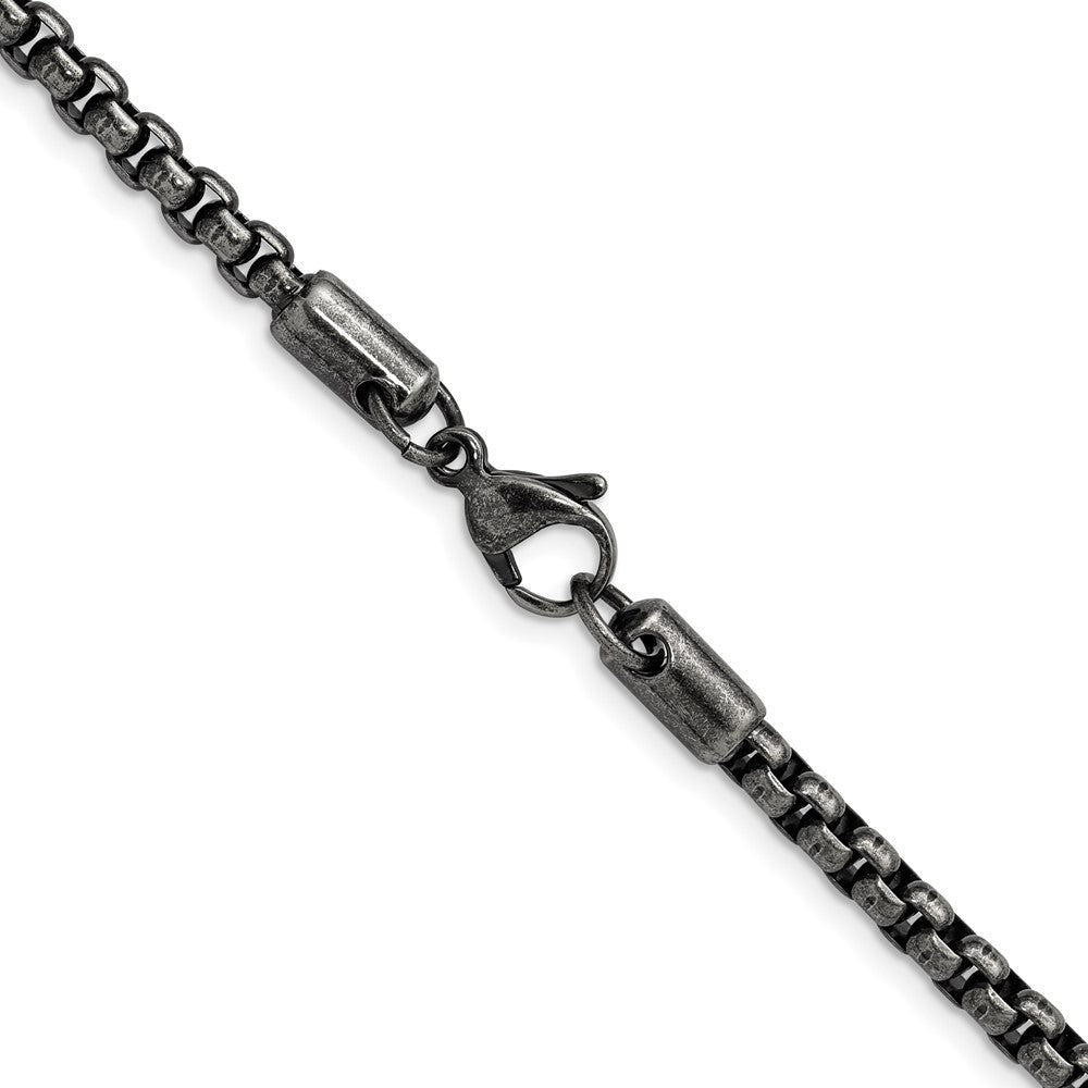 Chisel Stainless Steel Antiqued and Polished 3.9mm 20 inch Rounded Box Chain