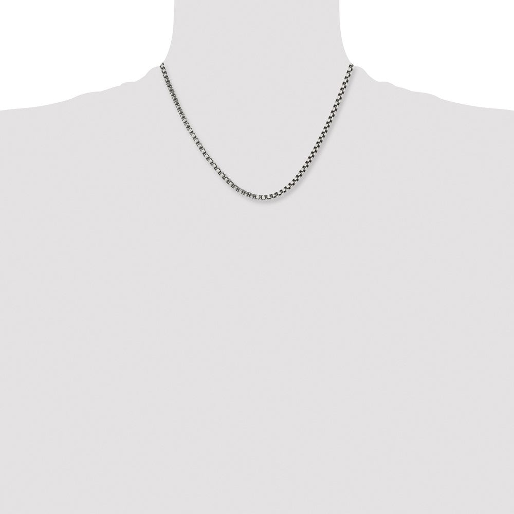 Chisel Stainless Steel Antiqued and Polished 3.9mm 18 inch Rounded Box Chain