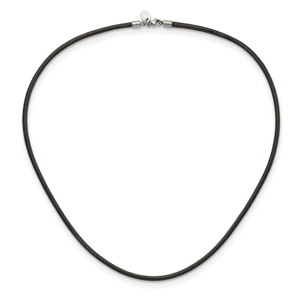 Chisel 3mm Genuine Leather Greece Textured 20 inch Necklace