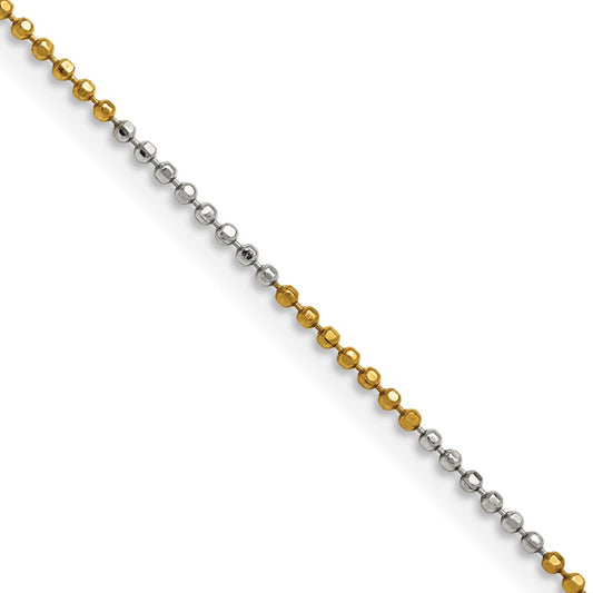 Chisel Two-tone Brass 1.5mm 18 inch Ball Chain