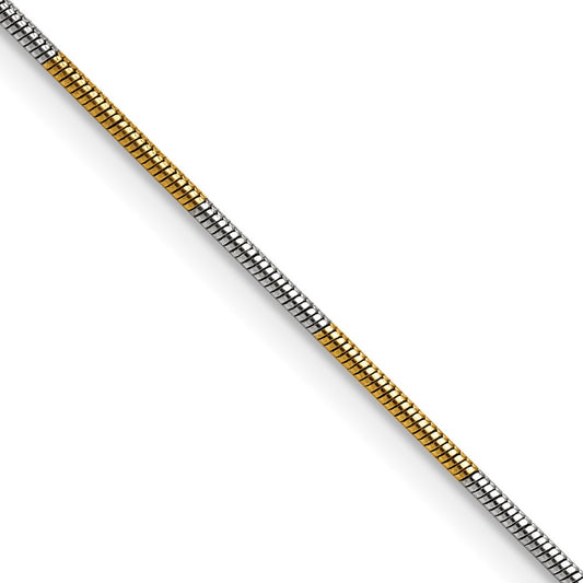 Chisel Two-tone Brass 1.00mm 16 inch Snake Chain