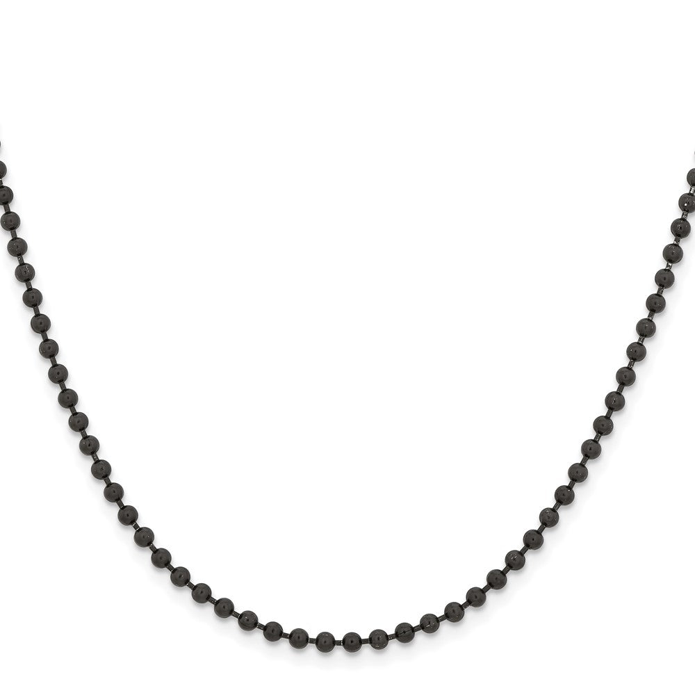 Chisel Stainless Steel Polished Black IP-plated  3mm 22 inch Ball Chain