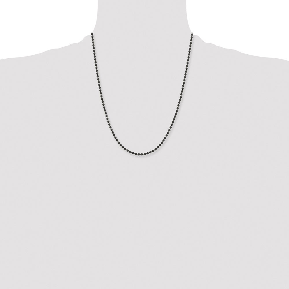 Chisel Stainless Steel Polished Black IP-plated  3mm 22 inch Ball Chain