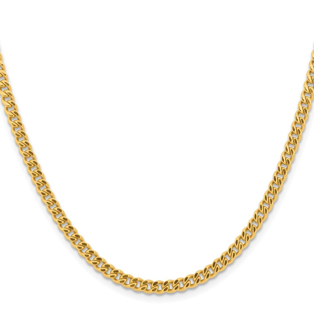 Chisel Stainless Steel Polished Yellow IP-plated 4mm 24 inch Curb Chain
