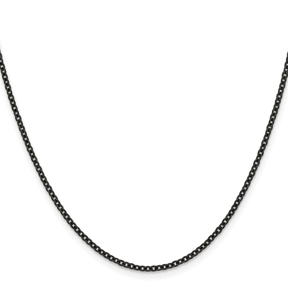 Chisel Stainless Steel Polished Black IP-plated 2.3mm 24 inch Cable Chain