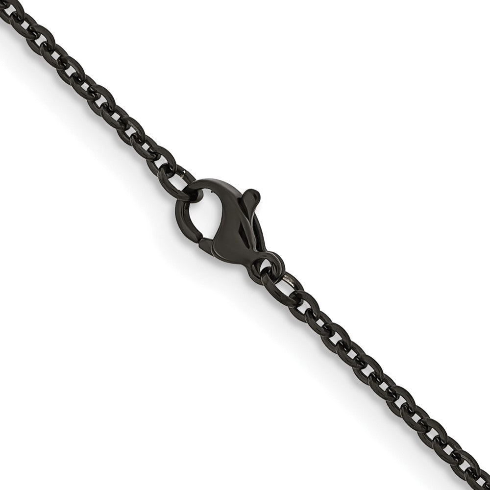 Chisel Stainless Steel Polished Black IP-plated 2.3mm 20 inch Cable Chain