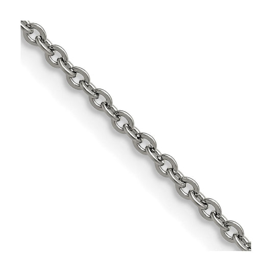 Chisel Stainless Steel Polished 2.3mm 20 inch Cable Chain