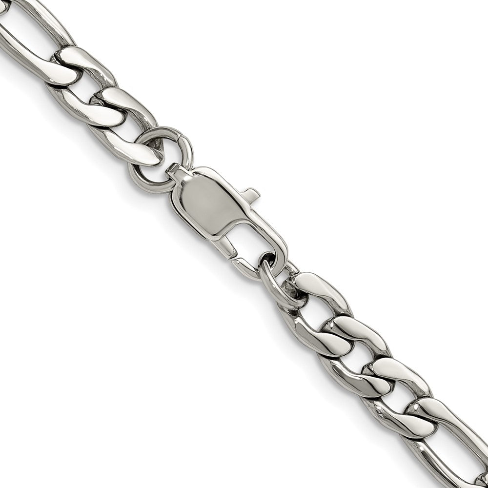Chisel Stainless Steel Polished 6mm 20in Figaro Chain