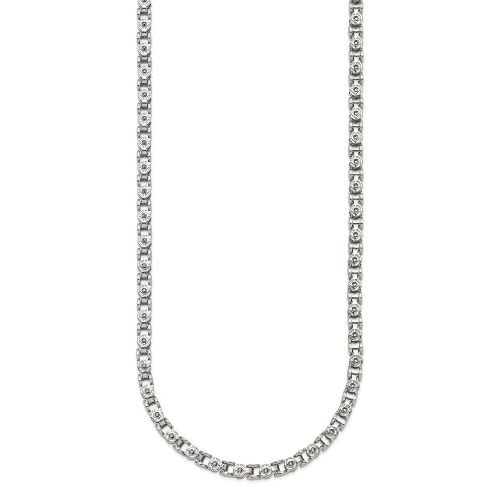Chisel Stainless Steel Polished 22 inch Fancy Circle Link Chain