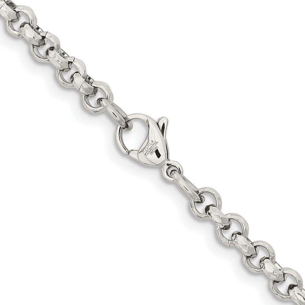 Chisel Stainless Steel Polished and Textured Fancy Rolo 20 inch Chain