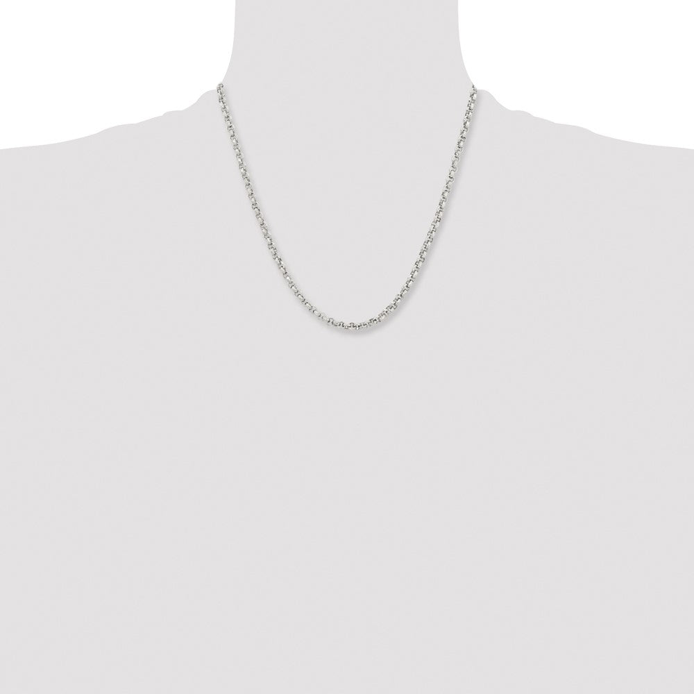 Chisel Stainless Steel Polished and Textured Fancy Rolo 20 inch Chain