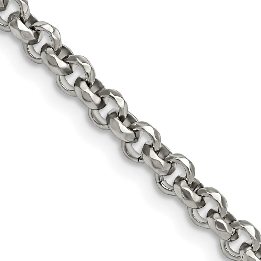 Chisel Stainless Steel Polished and Textured Fancy Rolo 20 inch Chain