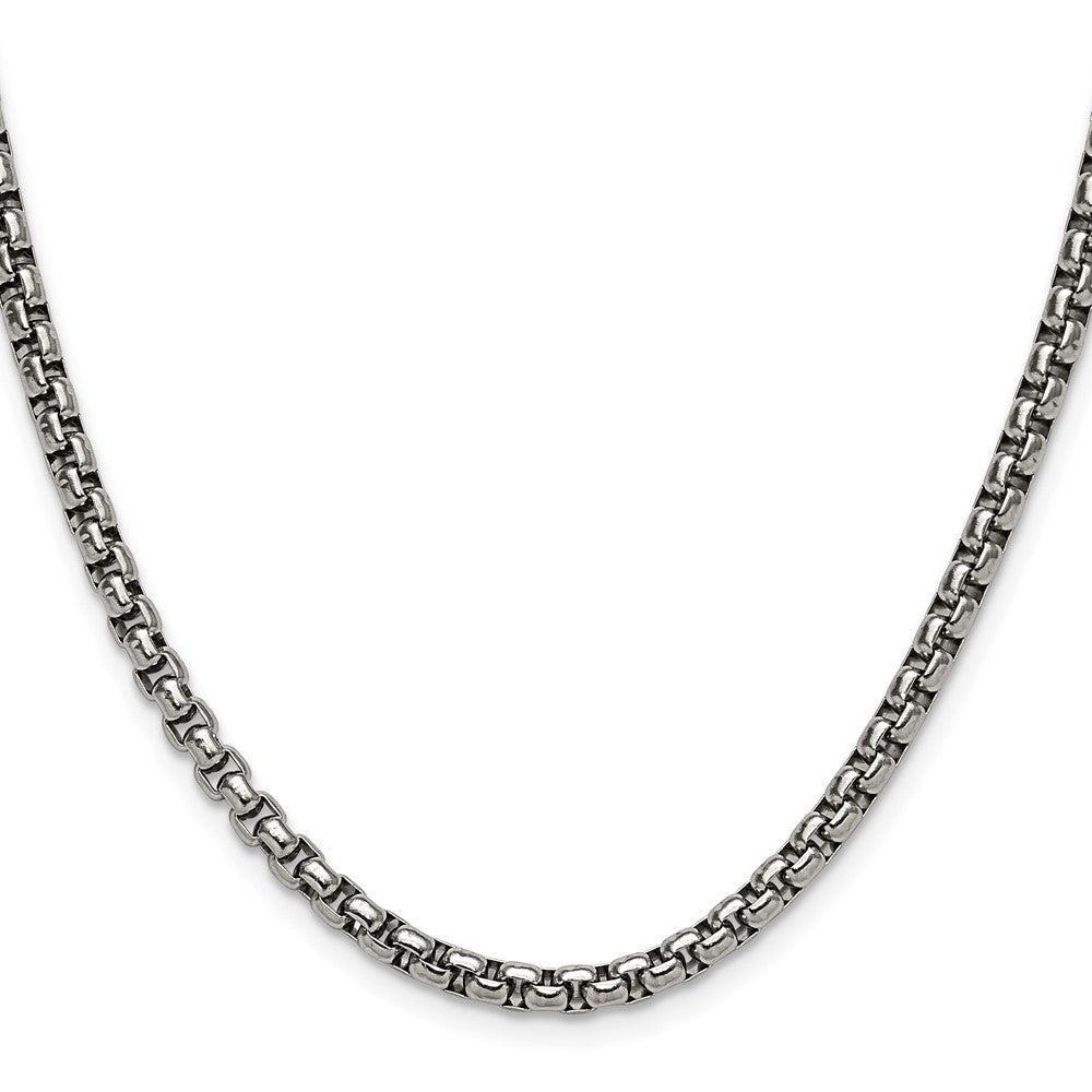 Chisel Stainless Steel Polished 3.9mm 30 inch Rounded Box Chain