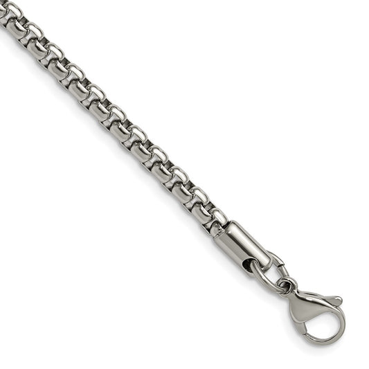 Chisel Stainless Steel Polished 3.9mm 18 inch Rounded Box Chain