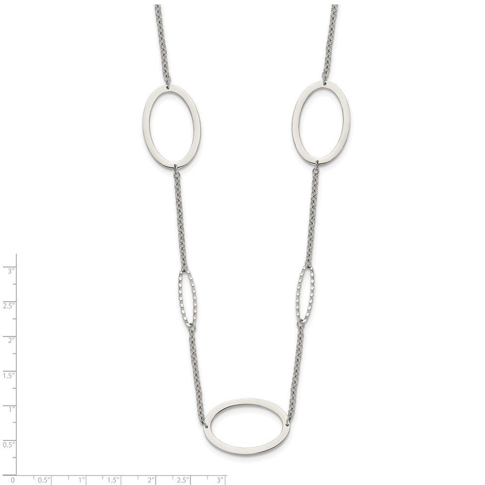 Chisel Stainless Steel Polished Fancy Oval Link 38 inch Necklace