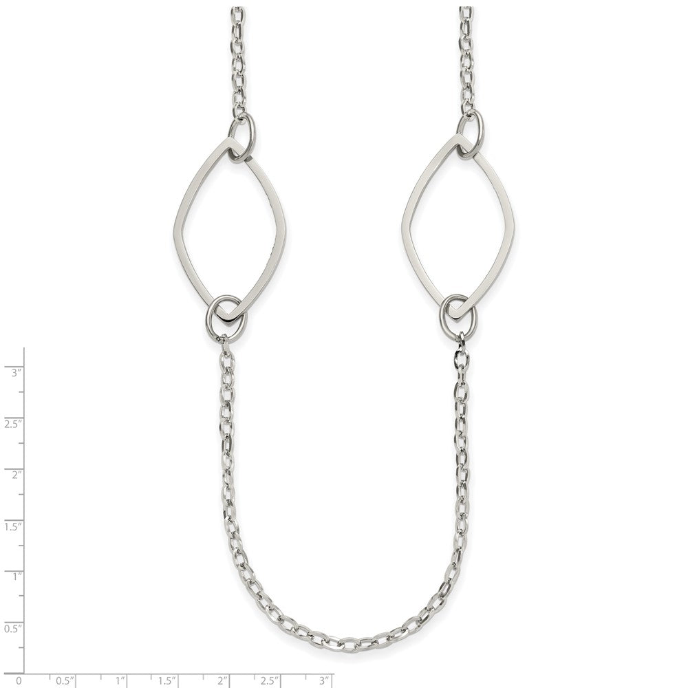 Chisel Stainless Steel Polished Fancy Link 36 inch Necklace