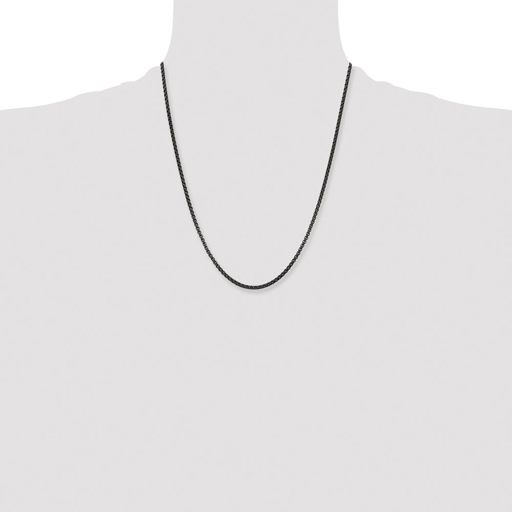 Chisel Stainless Steel Polished Black IP-plated 22 inch Box Chain