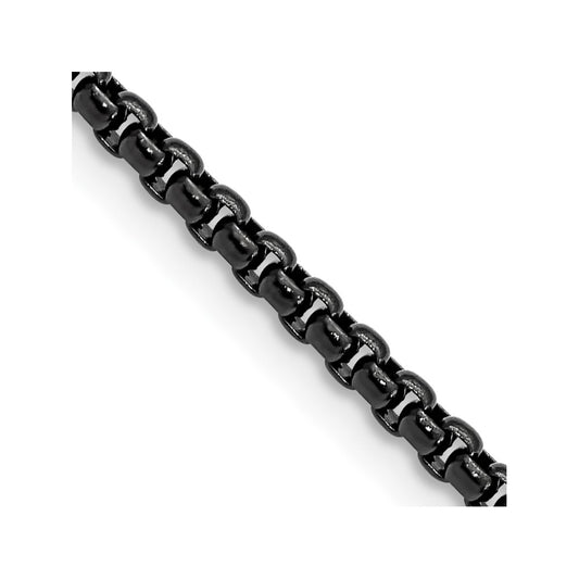 Chisel Stainless Steel Polished Black IP-plated 18 inch Box Chain