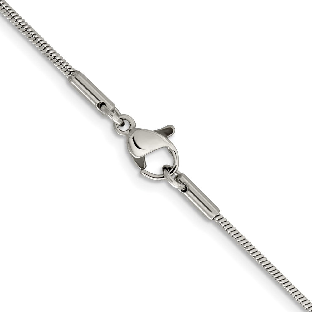 Chisel Stainless Steel Polished 1.2mm Square Snake 24 inch Chain
