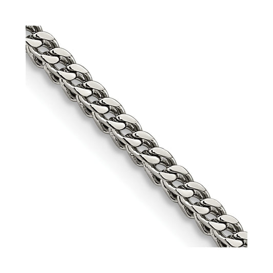 Chisel Stainless Steel Polished 3mm 24 inch Franco Chain